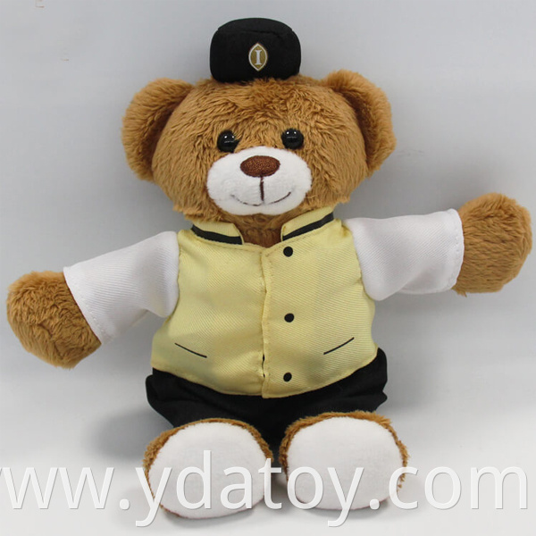Plush waiter teddy bear doll